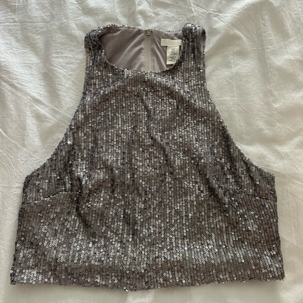 Express Sequins Crop Top